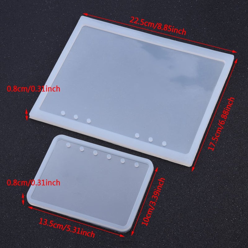 Hilitand 2pcs/Set A5 A7 Notebook Shape Art Decortive Silicone Resin for DIY Crystal Notepad Cover - Image 2